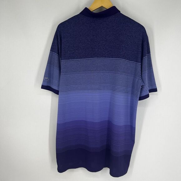 CALLAWAY Men's Opti-Dri Polo Size L Purple‎ Stripe Collared Button Short Sleeve - Picture 9 of 11